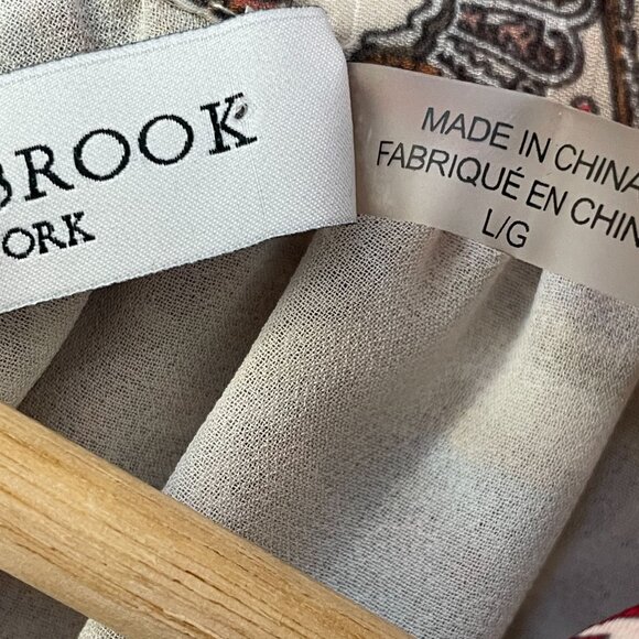 Ramy Brook Blouse Womens Large Boho Paisley Print Long Sleeve Button Front Shirt - Picture 4 of 9